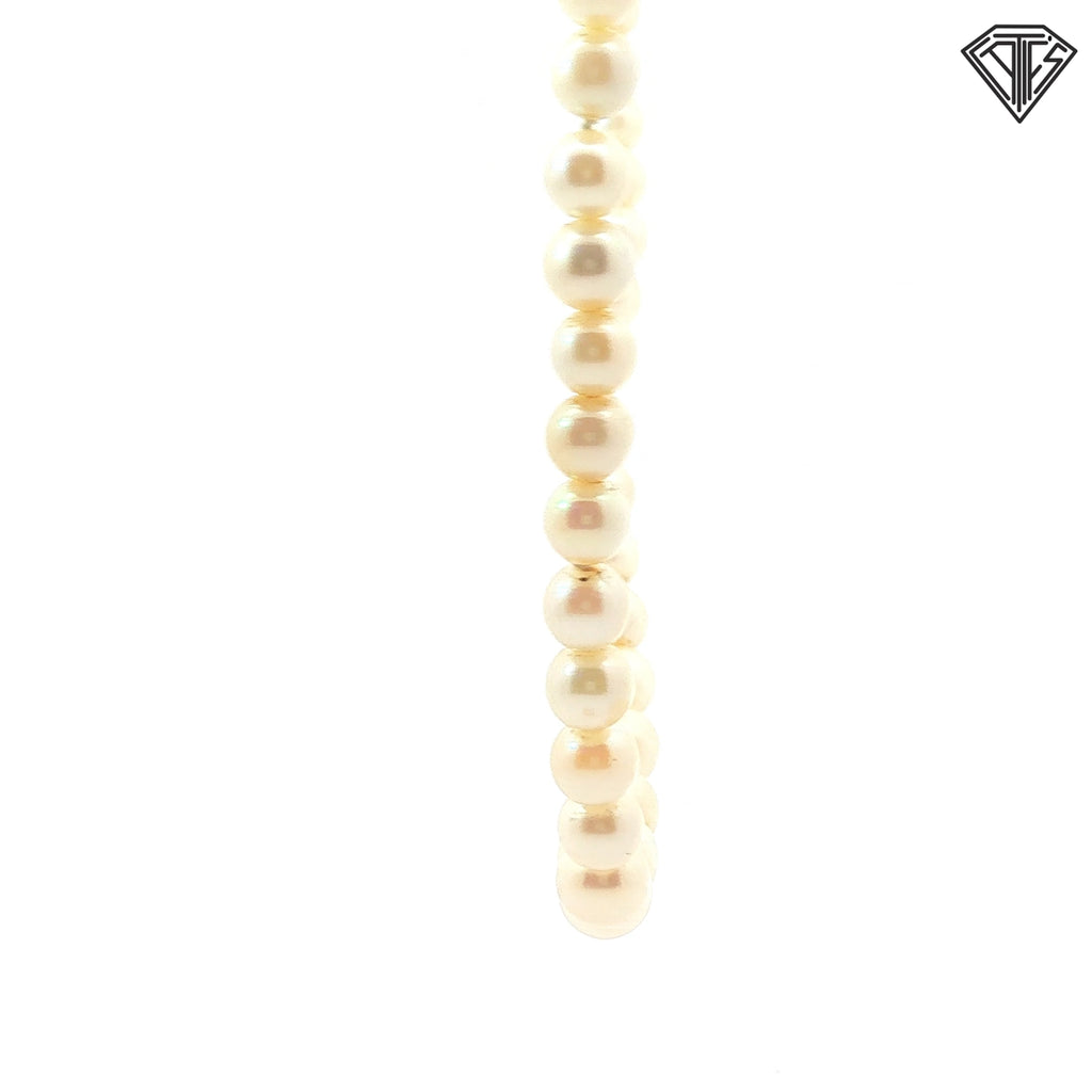14k White Gold Graduated Salt Water Cultured 3-7 mm Necklace 18"inch