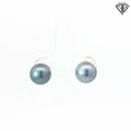 14k Yellow Gold Cultured Silver Tahitian Pearl 8mm Stud Earrings