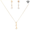 14k Yellow Gold 1.00ct F SI1 Princess Cut Diamond Present, Past and Future Earrings / Pendant Set