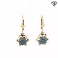 14k Yellow Gold Round Hematite French Hook Drop/ Dangle Earrings 6mm 2.6 gram