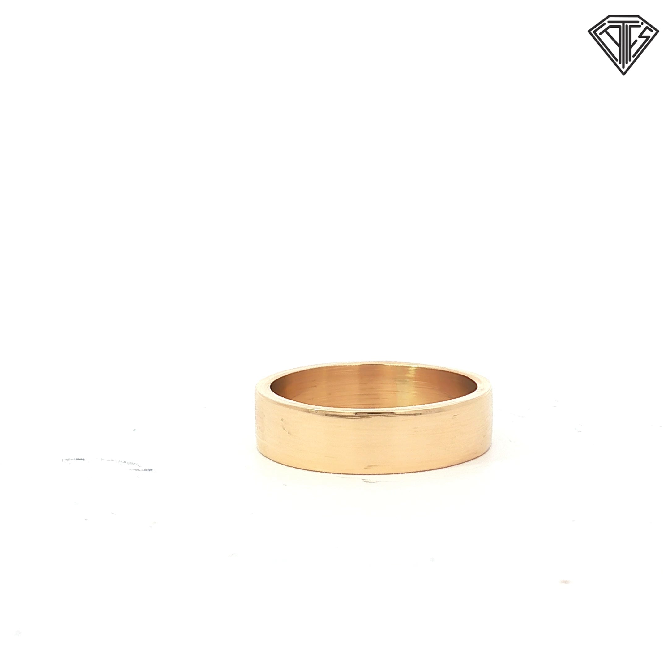 14k Yellow Gold Flat Wedding Band 5mm Size 5.5 4.4 gram