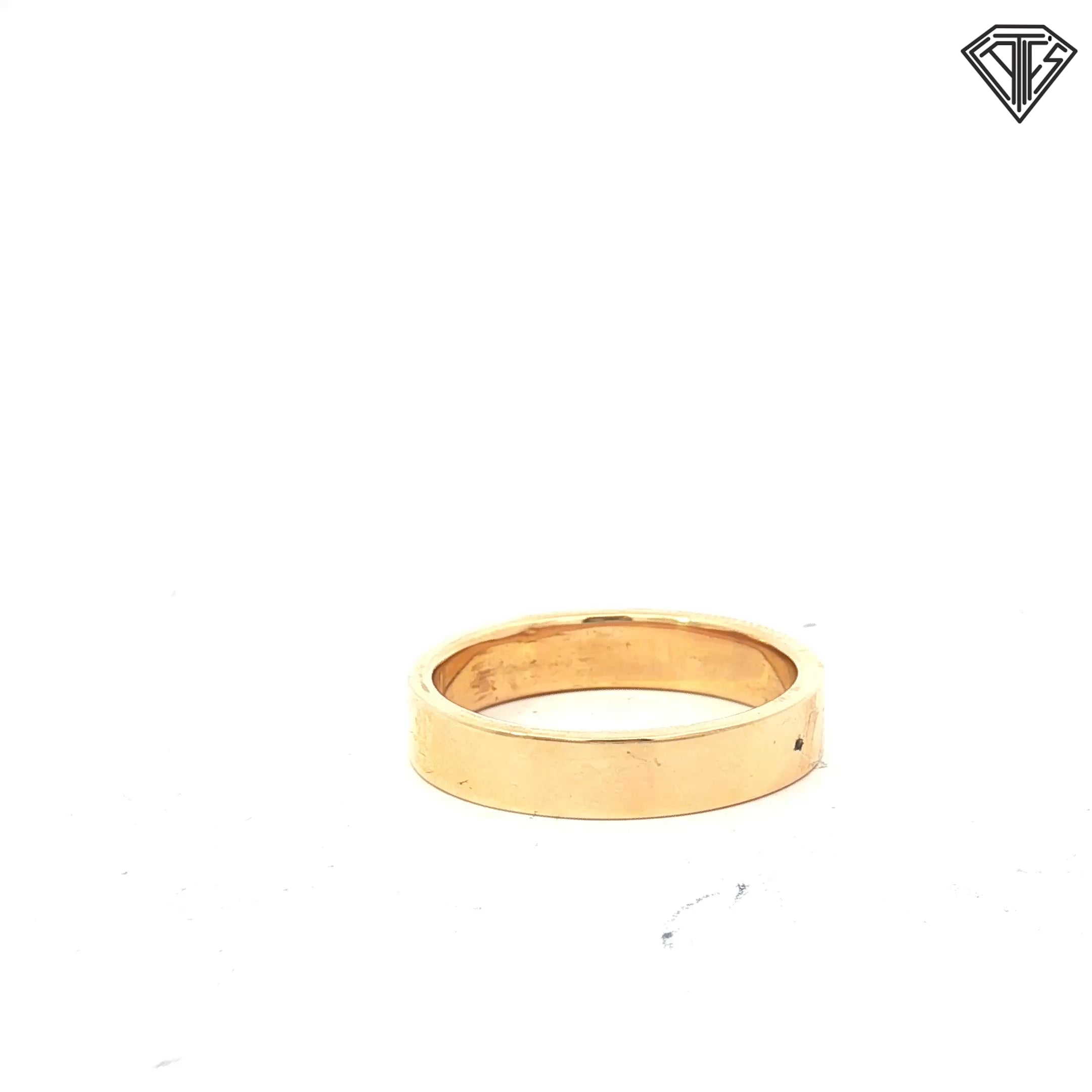 14k Yellow Gold Flat Wedding Band 5.69 gram 5mm Size 9