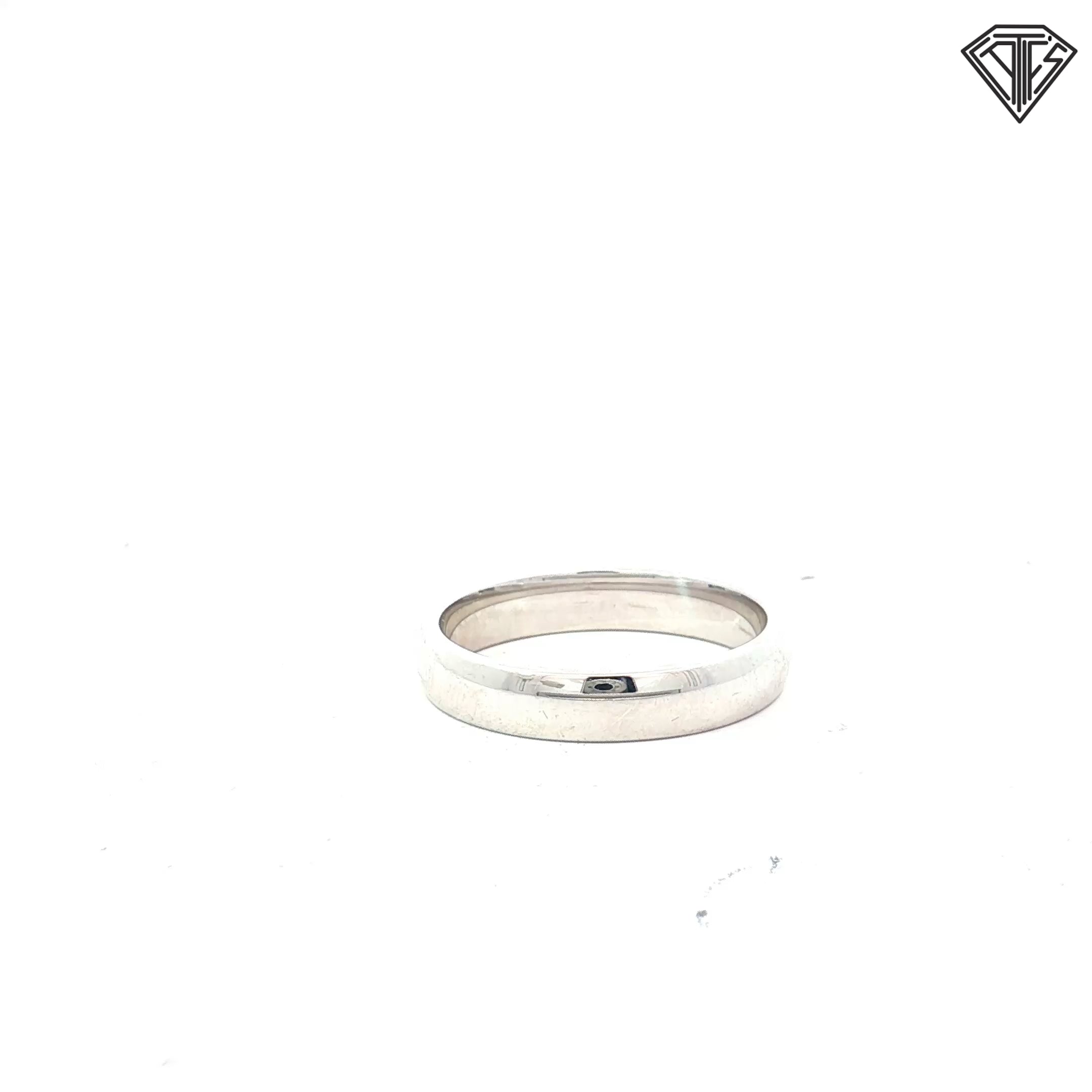 10k White Gold Light Comfort Fit 3.5mm Size 5