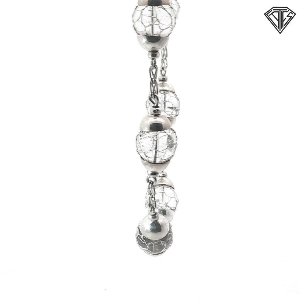 Pre-Loved Ilaria Handmade Peruvian Sterling Silver Rock Crystal Necklace 22"inch