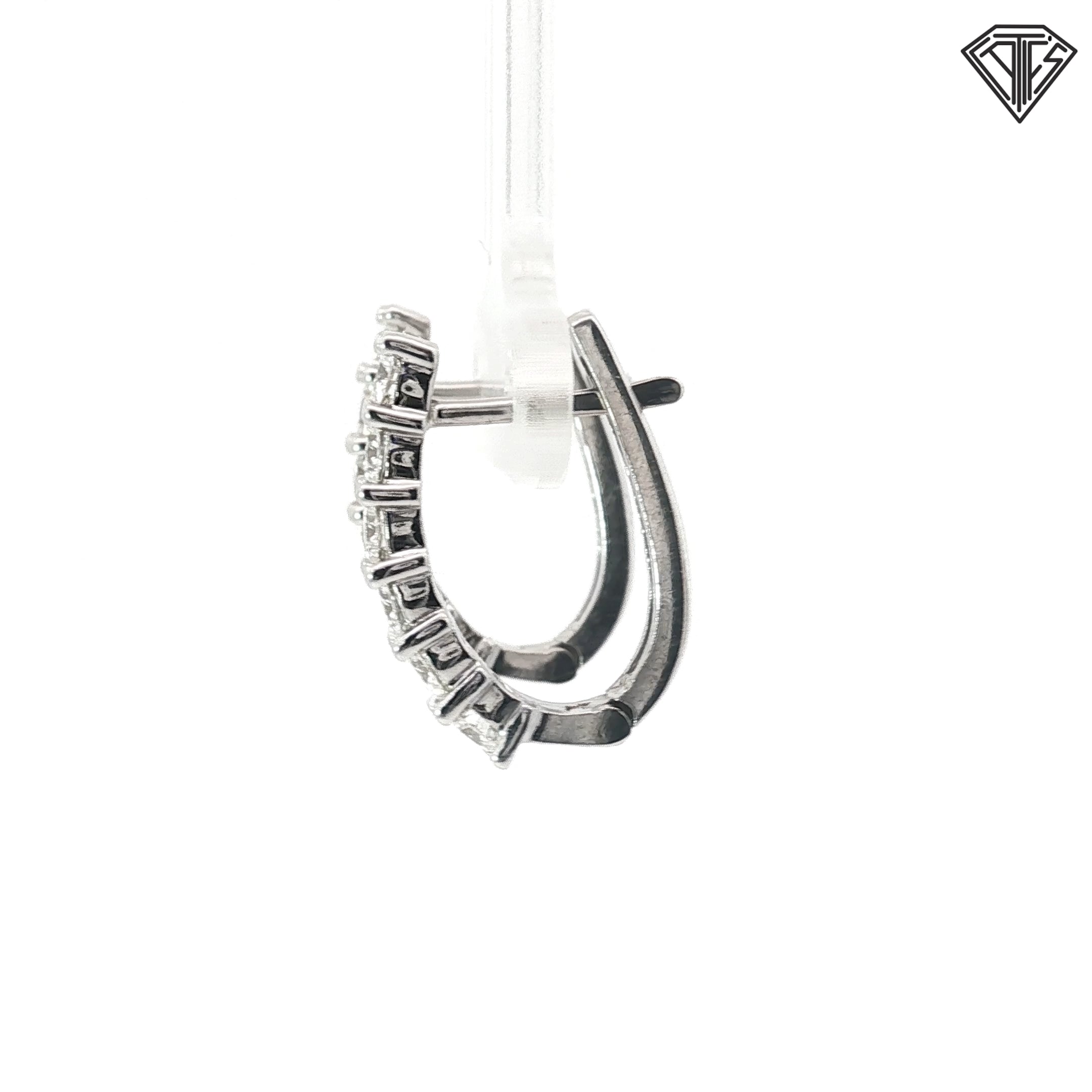 14k White Gold 1.65ct G VS2 Oval Diamond Hoop/ Huggies Earrings