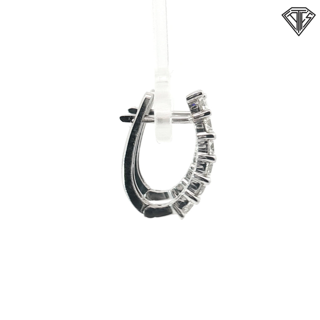 14k White Gold 1.65ct G VS2 Oval Diamond Hoop/ Huggies Earrings