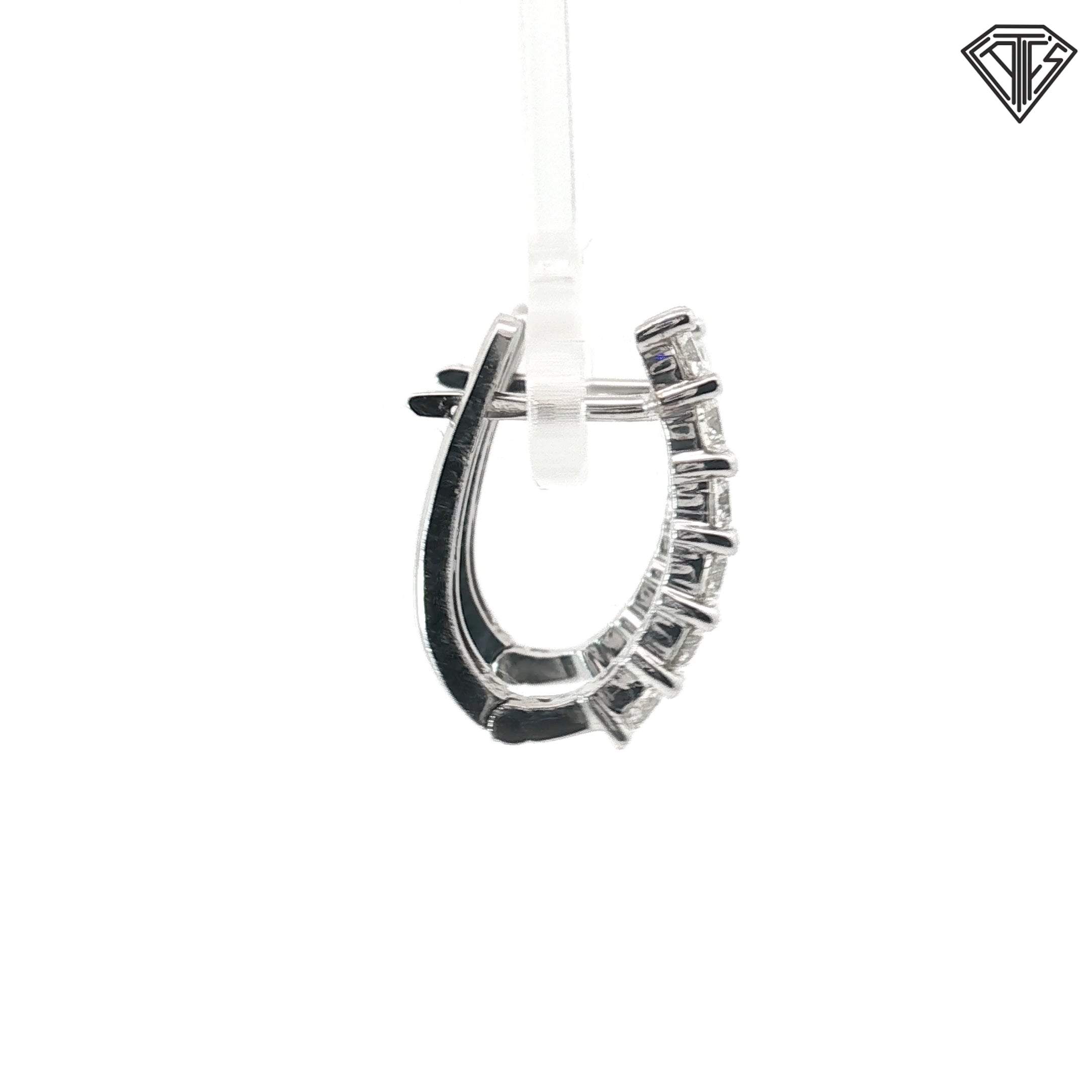 14k White Gold 1.65ct G VS2 Oval Diamond Hoop/ Huggies Earrings