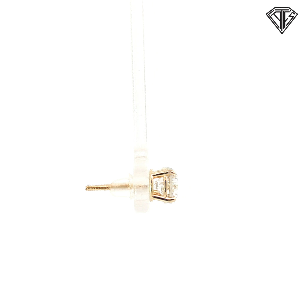 14k Yellow Gold 1.48ct H SI2 Round Diamond Stud Earrings