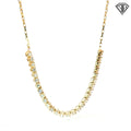 14k Yellow Gold 2.50ct G VS2 Princess Cut and Round Diamond Tennis Paper Clip Necklace 18"inch