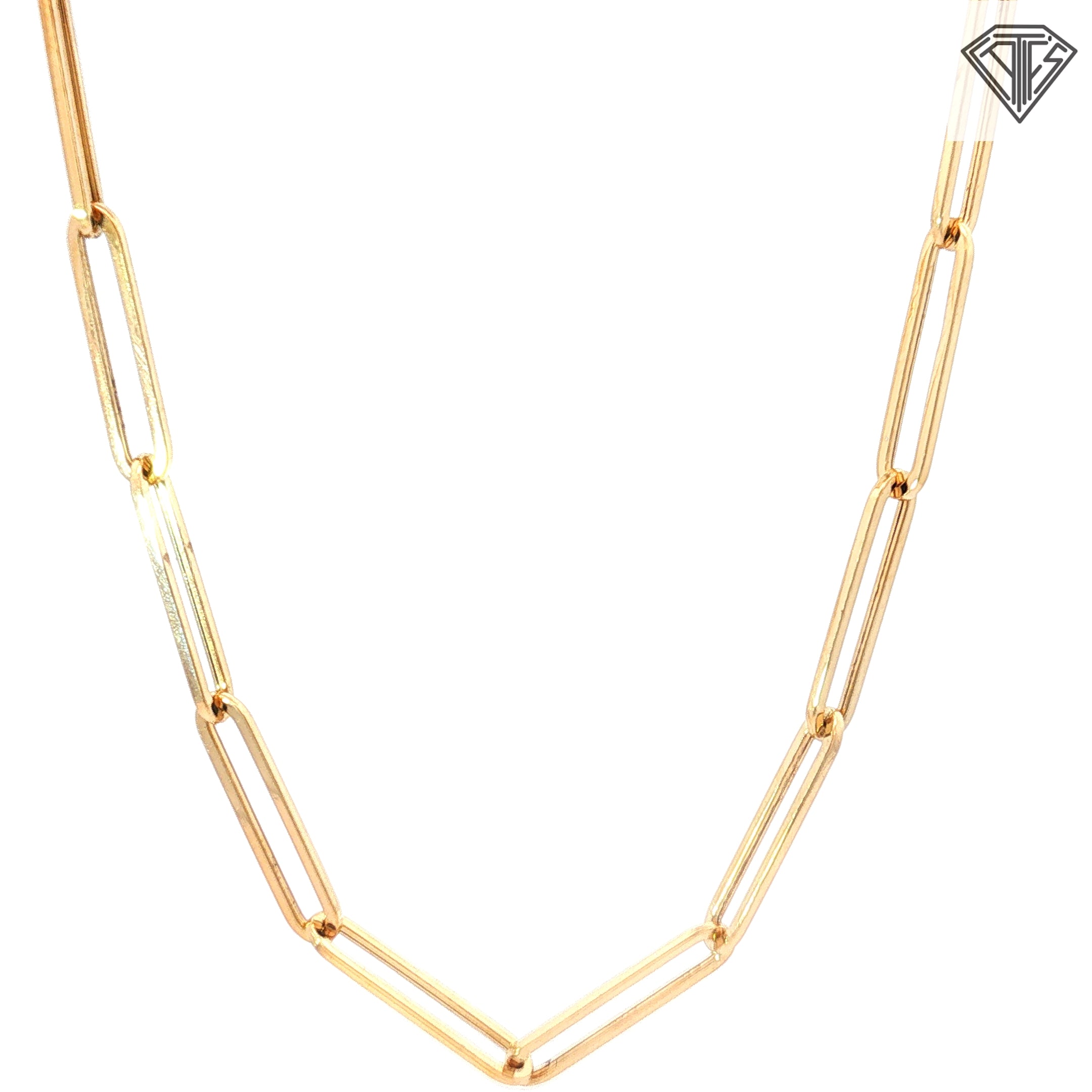 14k Yellow Gold Paper Clip Necklace 6.4 gram 18"inch