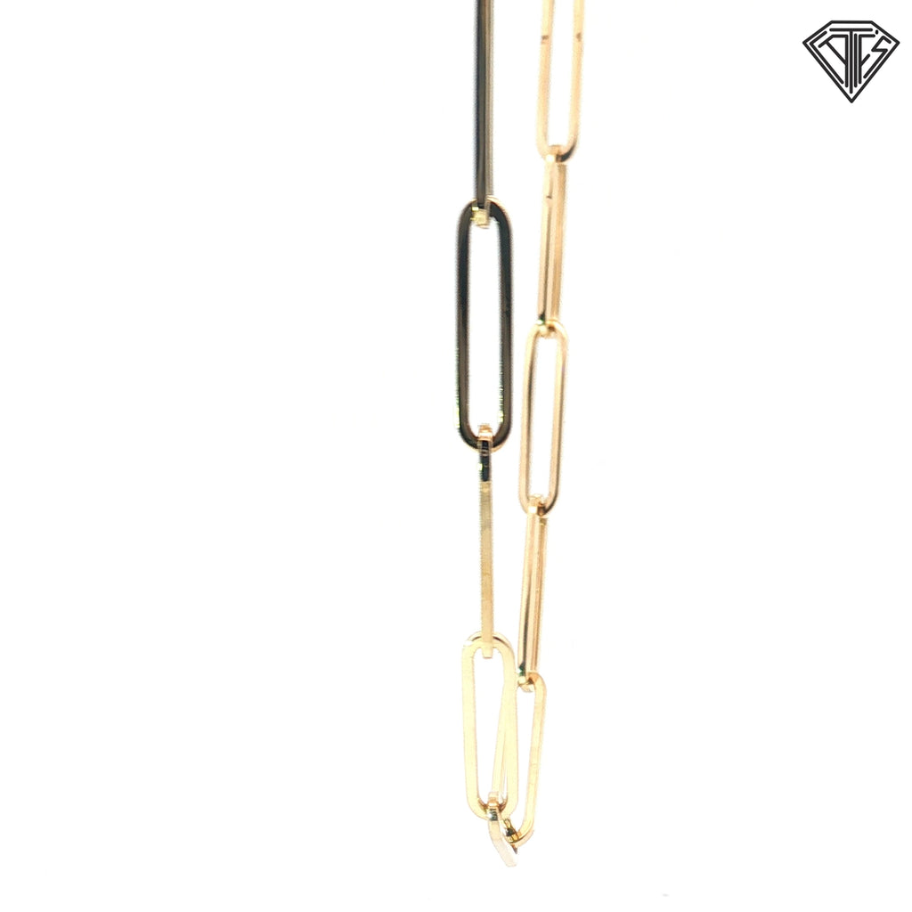 14k Yellow Gold Paper Clip Necklace 6.4 gram 18"inch