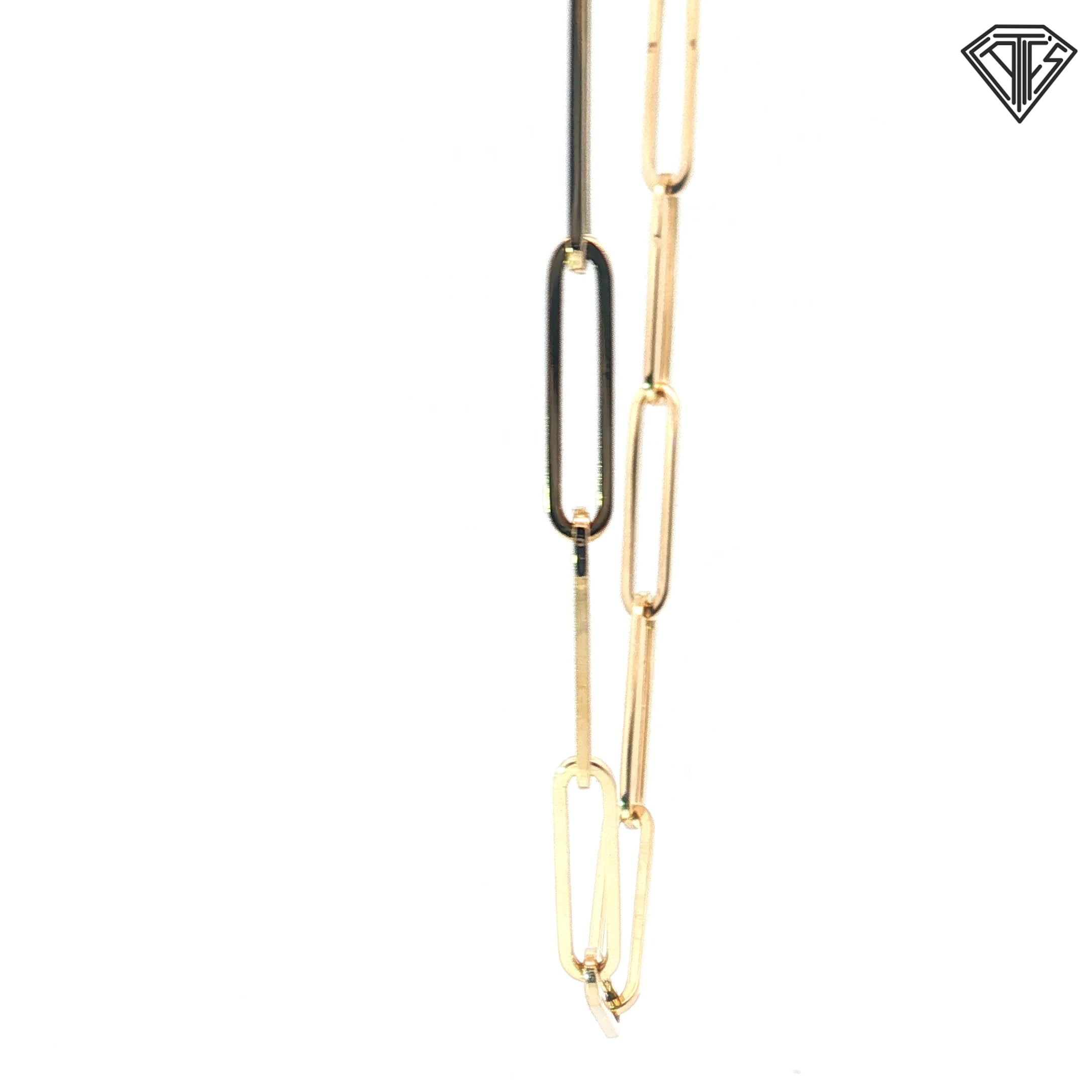 14k Yellow Gold Paper Clip Necklace 6.4 gram 18"inch