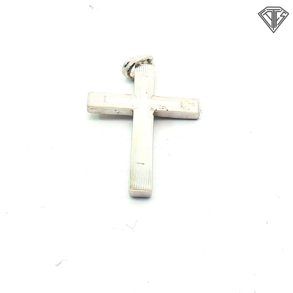 14k White Gold Cross Pendant  .09 gram