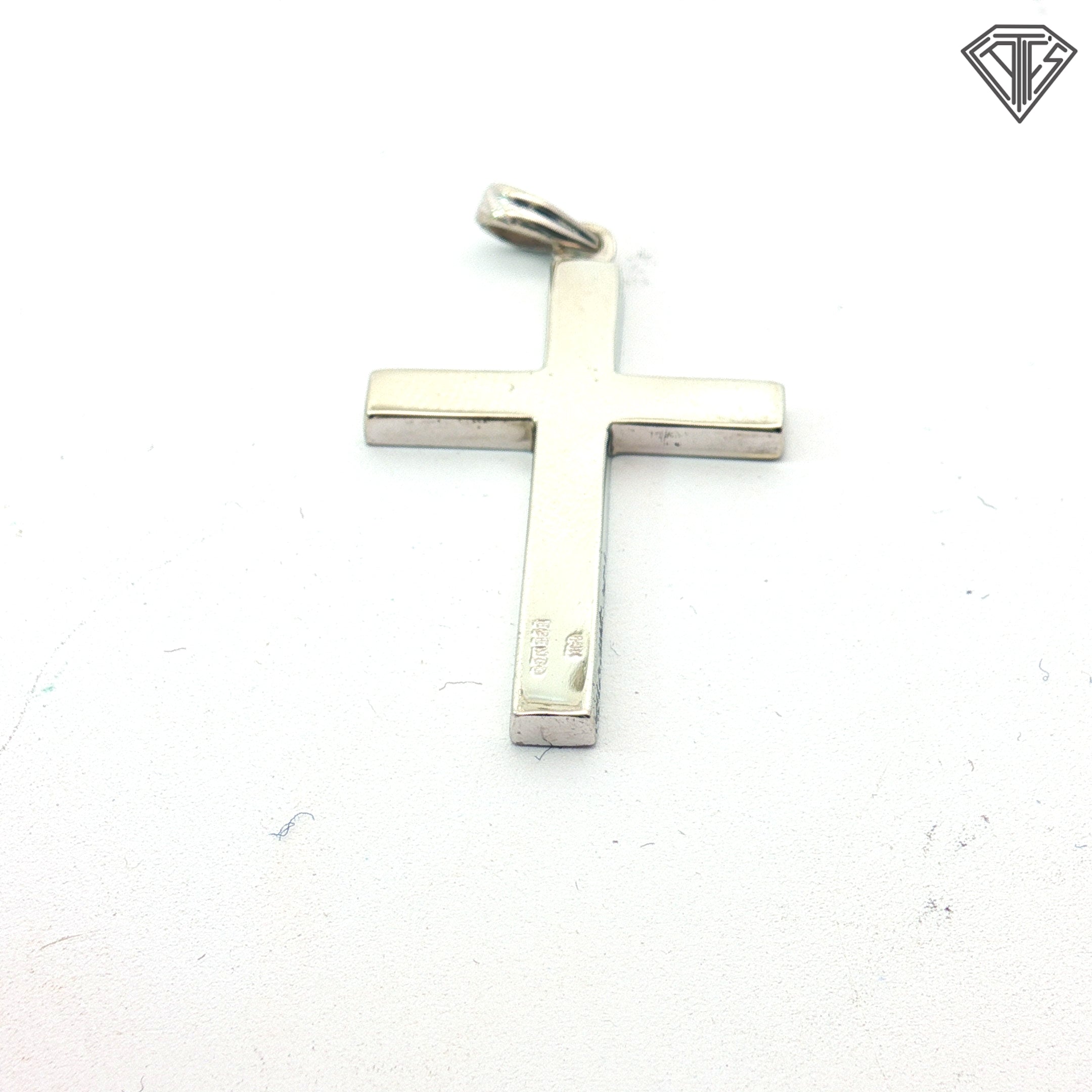 14k White Gold Cross Pendant  .09 gram