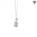 14k White Gold .95ct H VS2 Round Diamond with Halo .25ct G VS2 Round Diamond Pendant