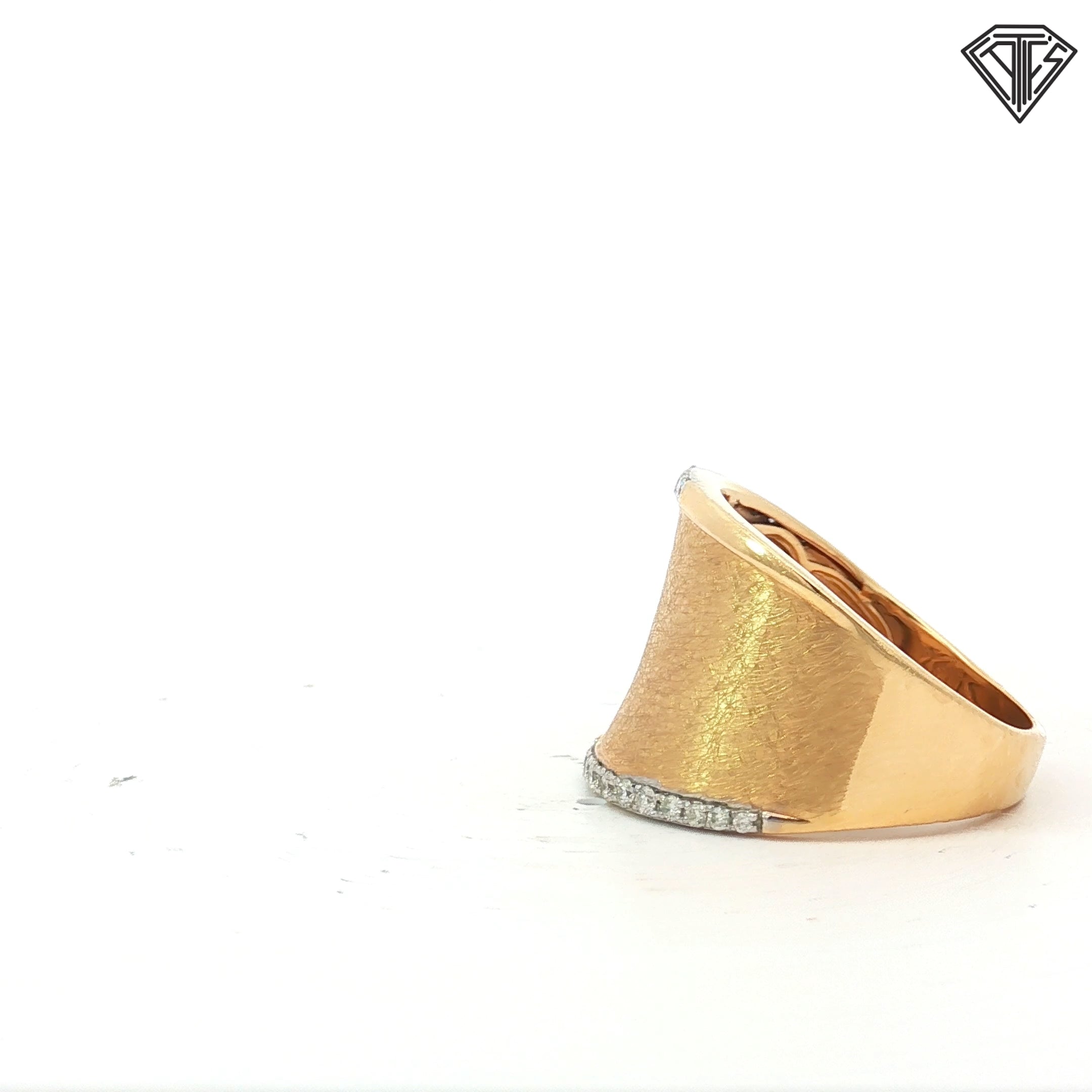 14k Yellow Gold .25ct G VS2 Round Diamond Textured Band D'Oro Style Design By EFFY Size 10