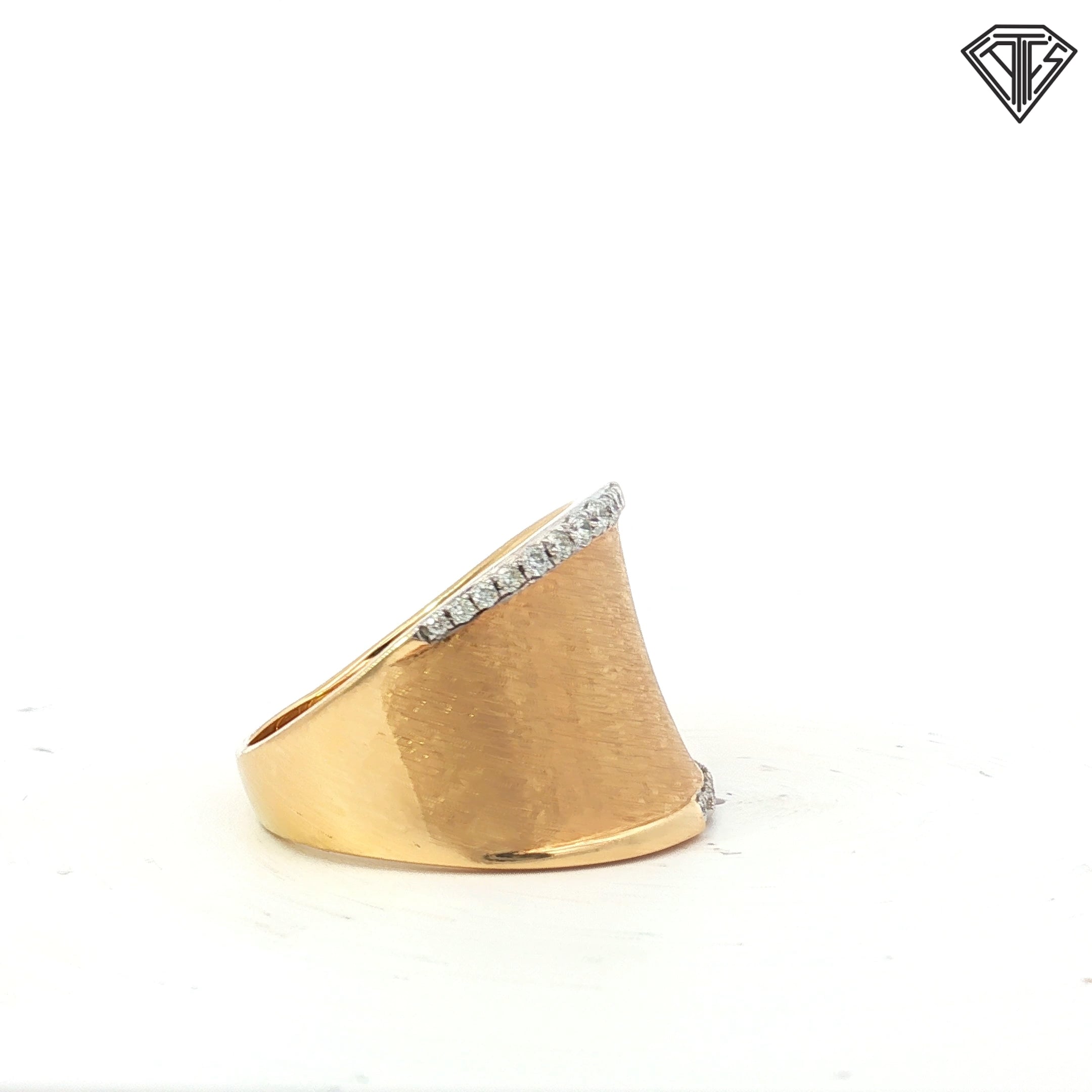 14k Yellow Gold .25ct G VS2 Round Diamond Textured Band D'Oro Style Design By EFFY Size 10