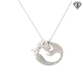 14k White Gold .35ct G VS2 Round Diamond Mermaid with Diamond Tail Pendant