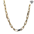 14k Two Tone Fancy Italian Link Necklace 61.8 gram 5mm 24"inch