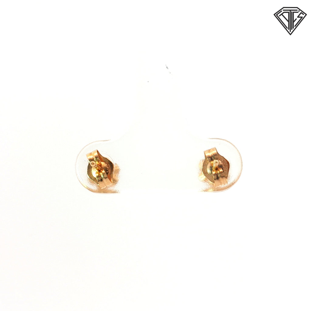 14k Yellow Gold .20ct G SI1 Round Diamond Vintage High Buttercup Baby Stud Earrings