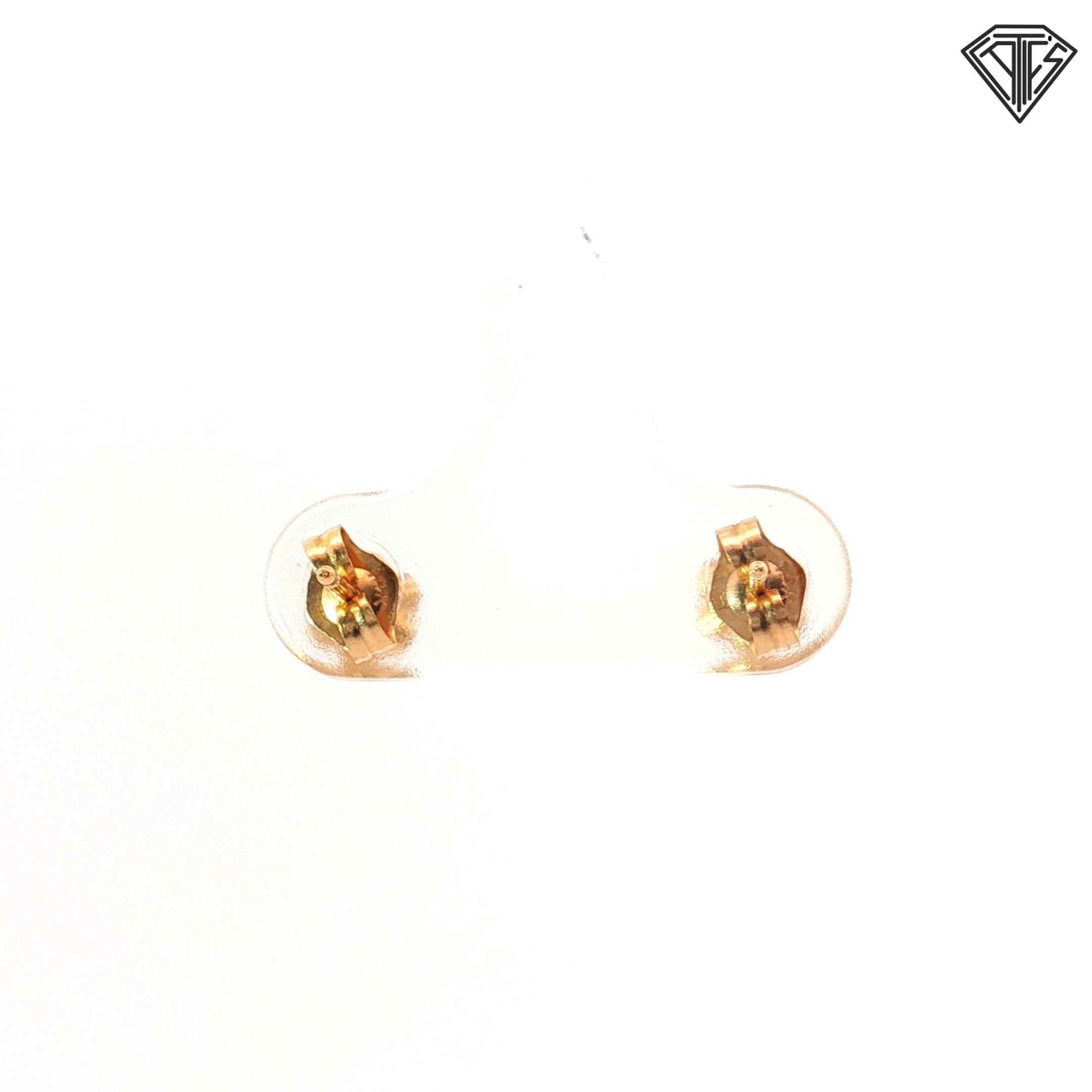 14k Yellow Gold .20ct G SI1 Round Diamond Vintage High Buttercup Baby Stud Earrings