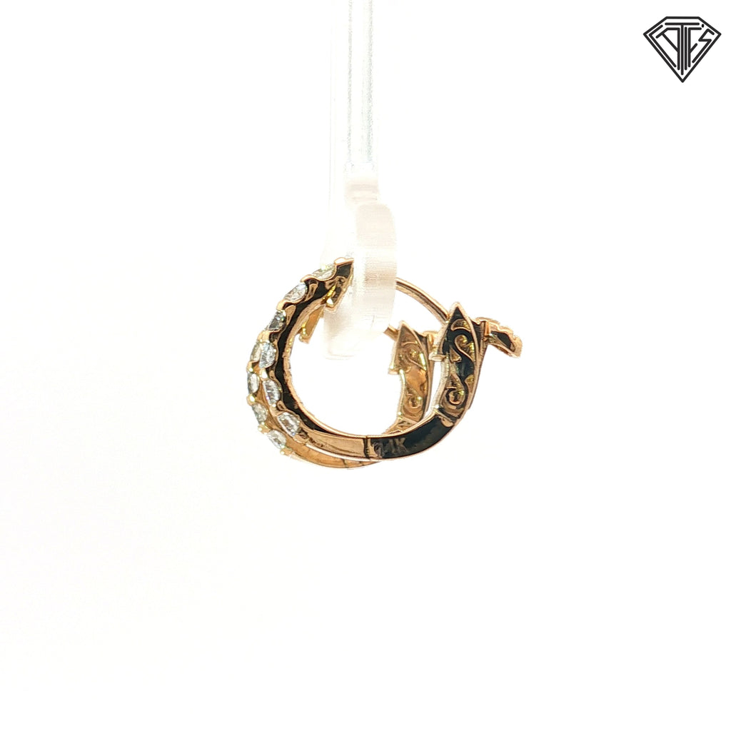 14k Yellow Gold .36ct G VS2 Round Diamond Small Hoop Earrings