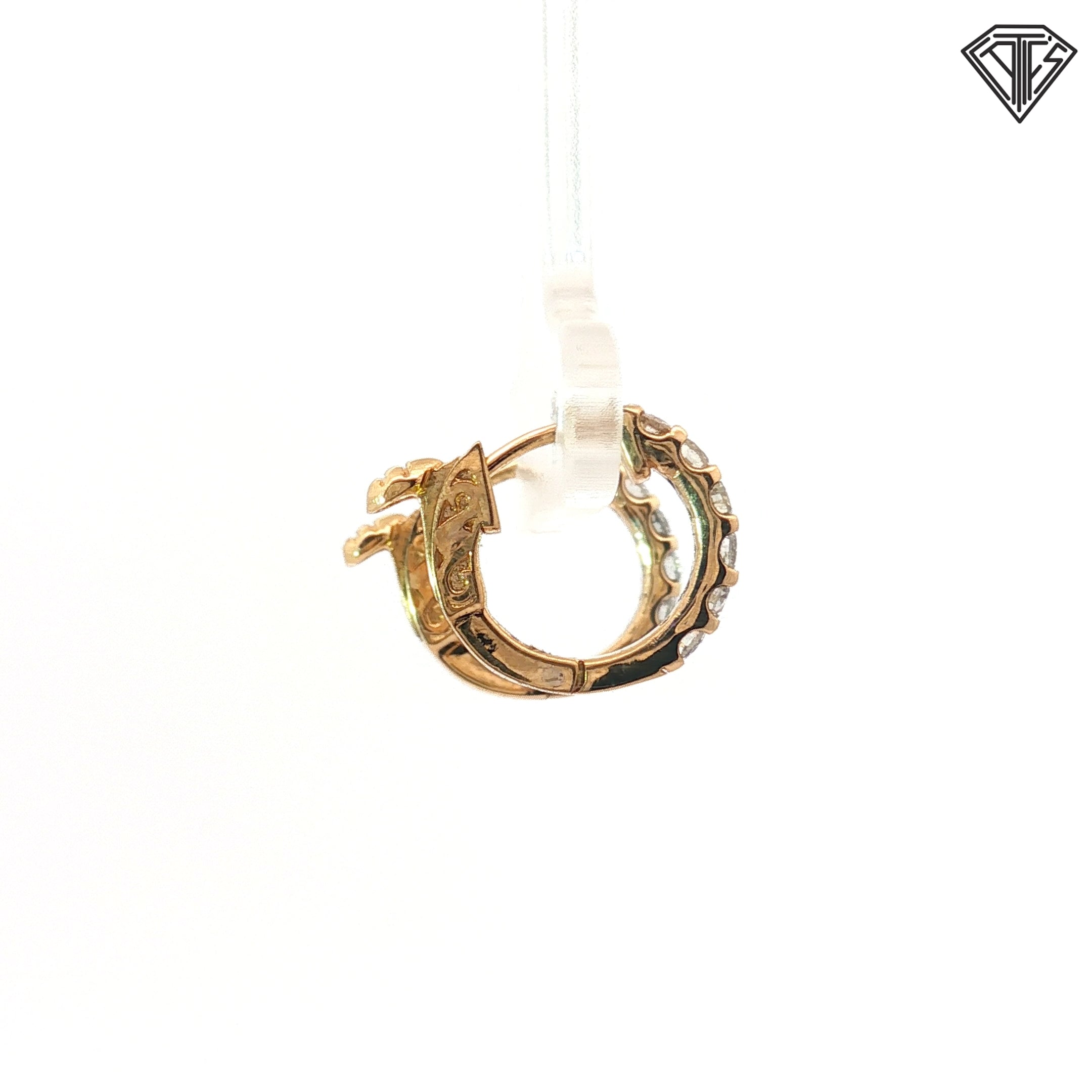 14k Yellow Gold .36ct G VS2 Round Diamond Small Hoop Earrings