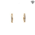 14k Yellow Gold .30ct G VS2 Round Hoop Earrings 3/8"inch