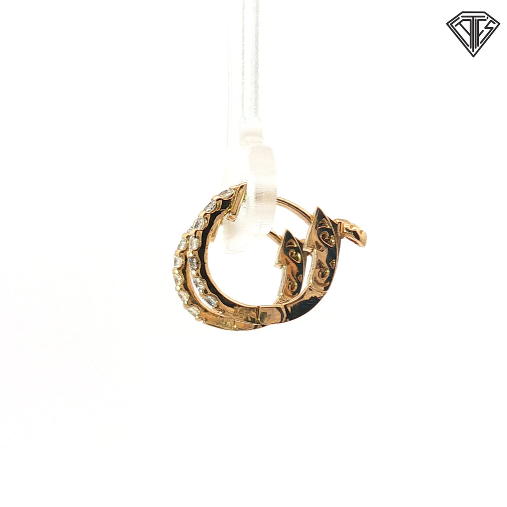 14k Yellow Gold .30ct G VS2 Round Hoop Earrings 3/8"inch