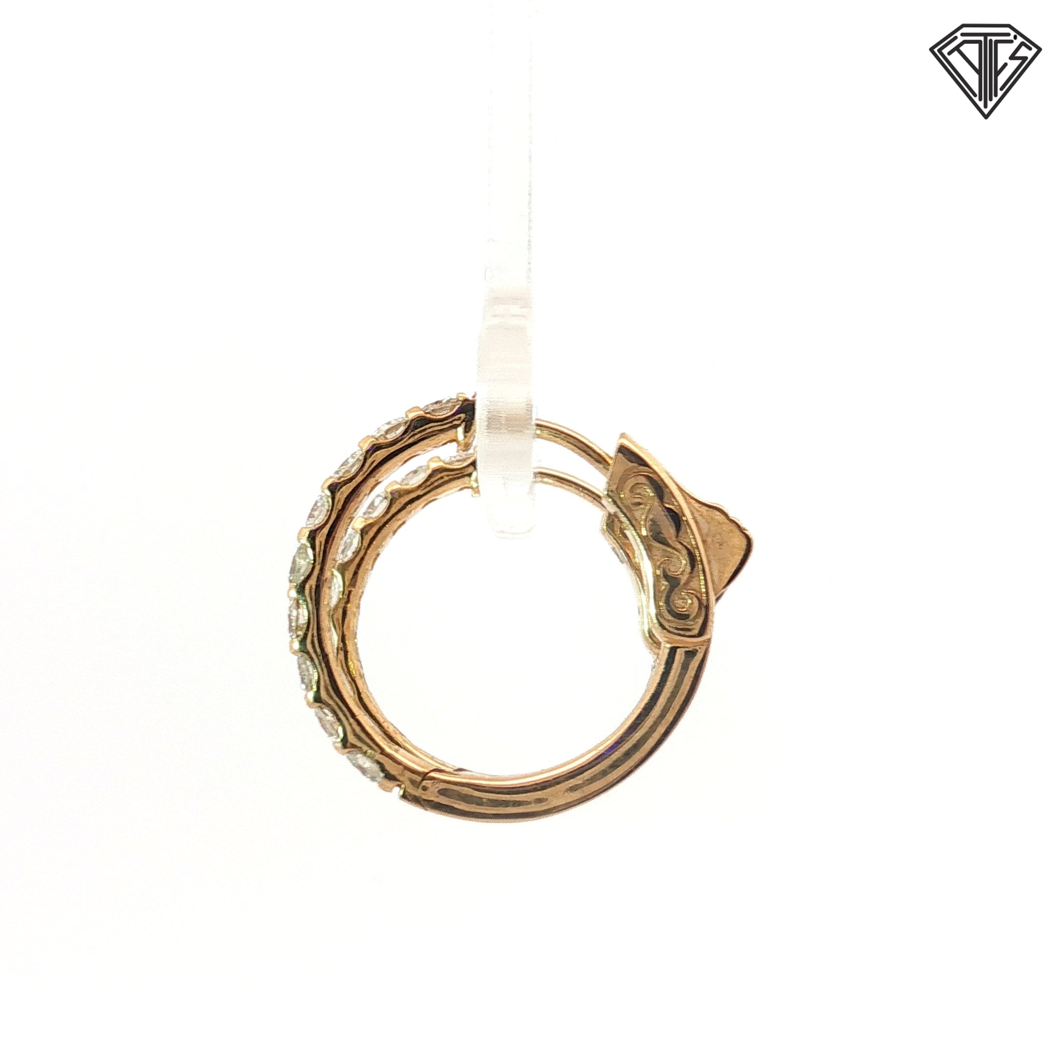 14k Yellow Gold 1.00ct G VS2 Round Diamond Hoop Earrings