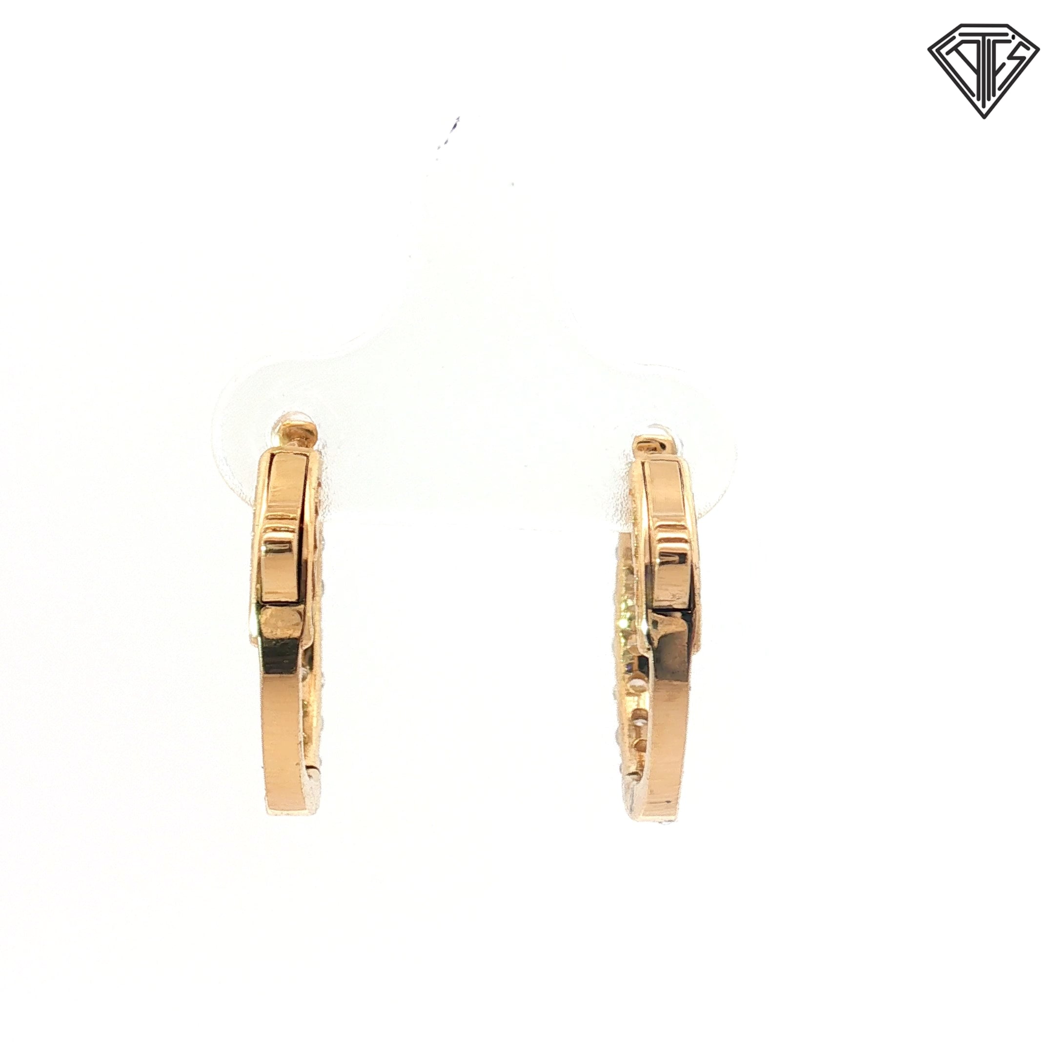 14k Yellow Gold 1.00ct G VS2 Round Diamond Hoop Earrings