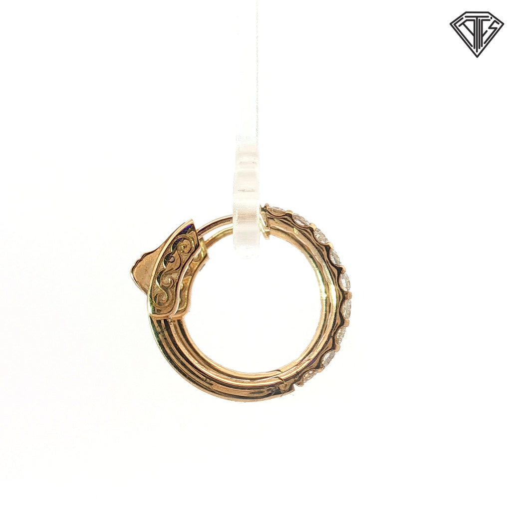 14k Yellow Gold 1.00ct G VS2 Round Diamond Hoop Earrings