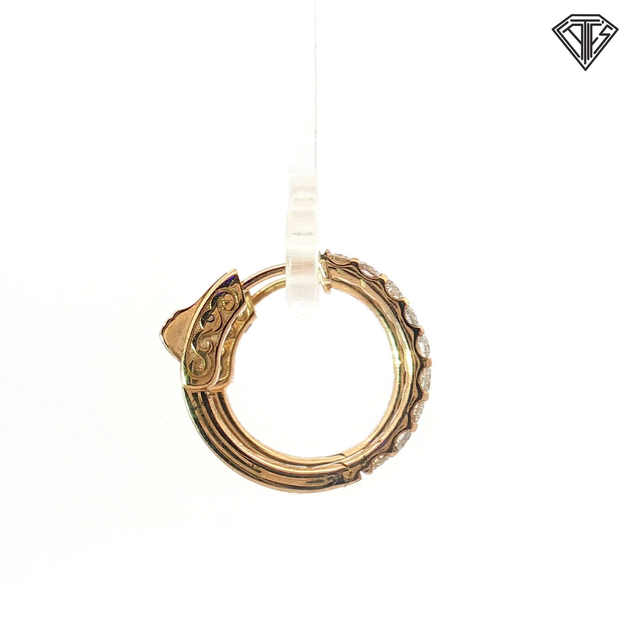 14k Yellow Gold 1.00ct G VS2 Round Diamond Hoop Earrings