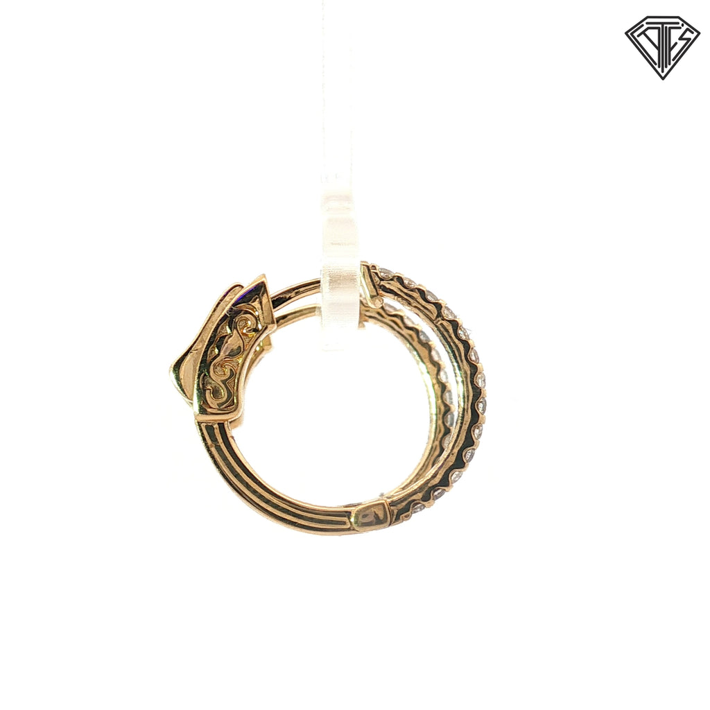 14k Yellow Gold .25ct G SI1 Round Diamond Hoop Earrings 1/2"