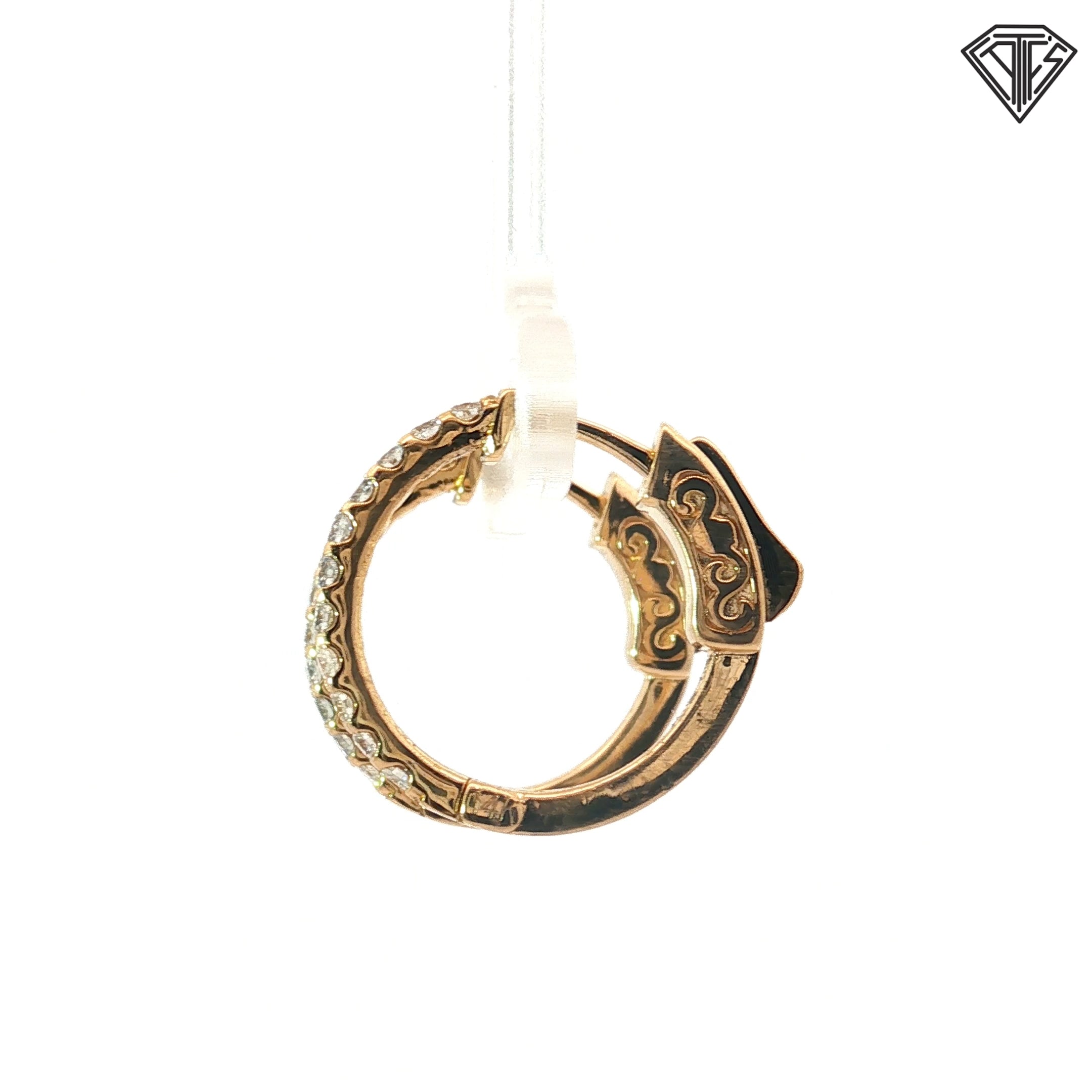 14k Yellow Gold .50ct F VS2 Round Diamond Hoop Earrings