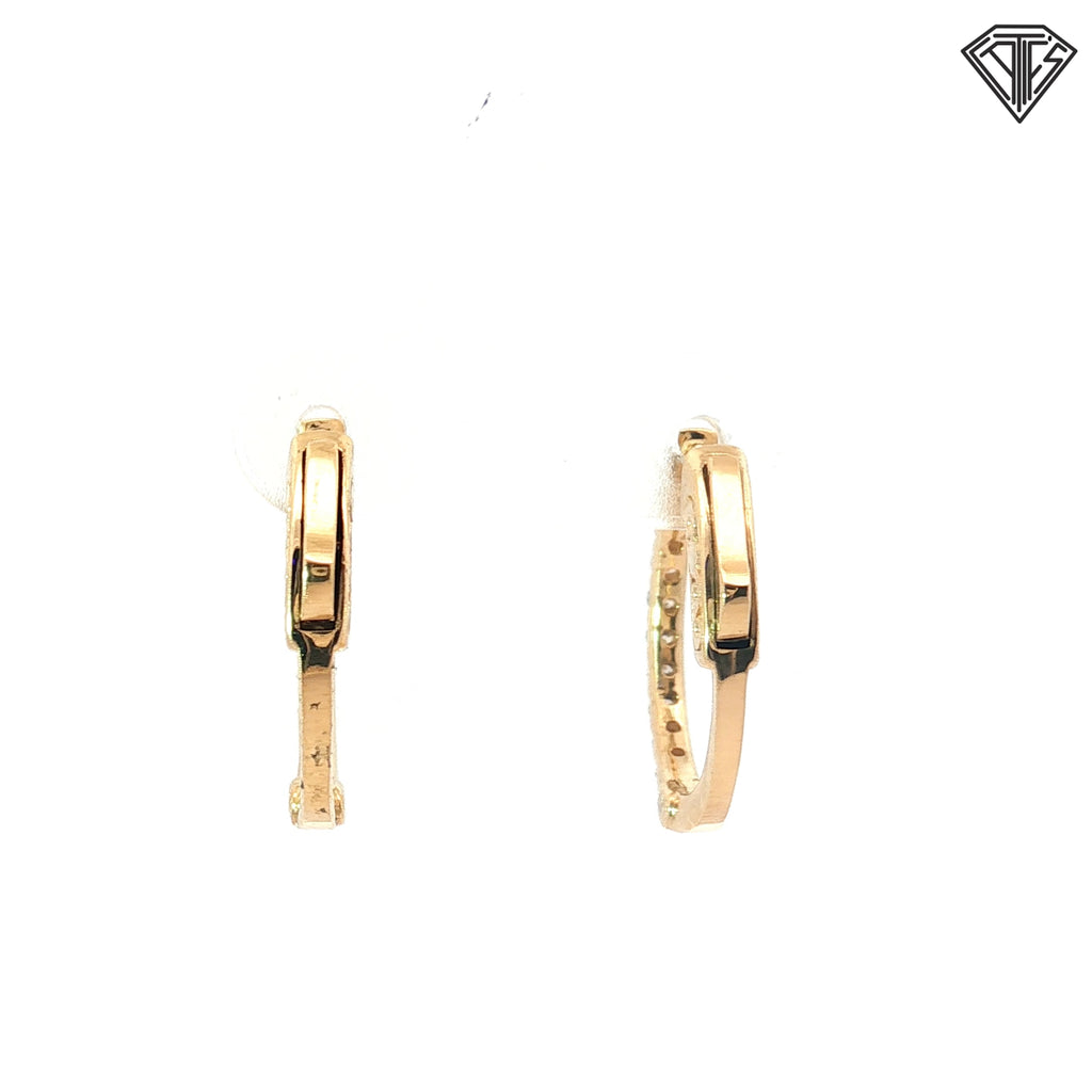 14k Yellow Gold .50ct F VS2 Round Diamond Hoop Earrings