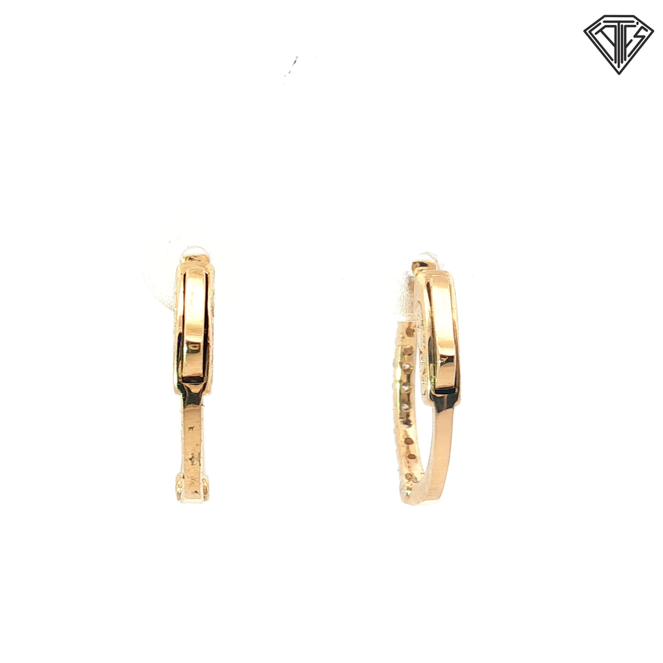 14k Yellow Gold .50ct F VS2 Round Diamond Hoop Earrings
