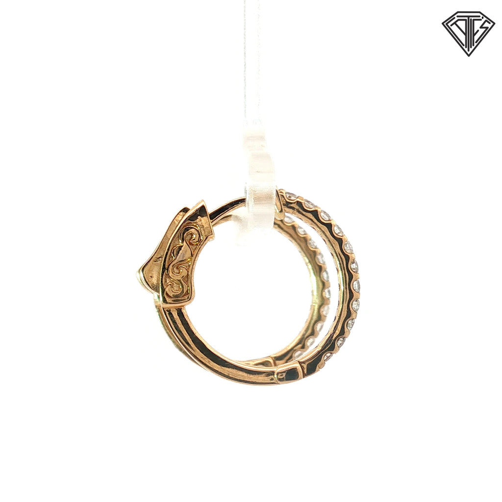 14k Yellow Gold .50ct F VS2 Round Diamond Hoop Earrings