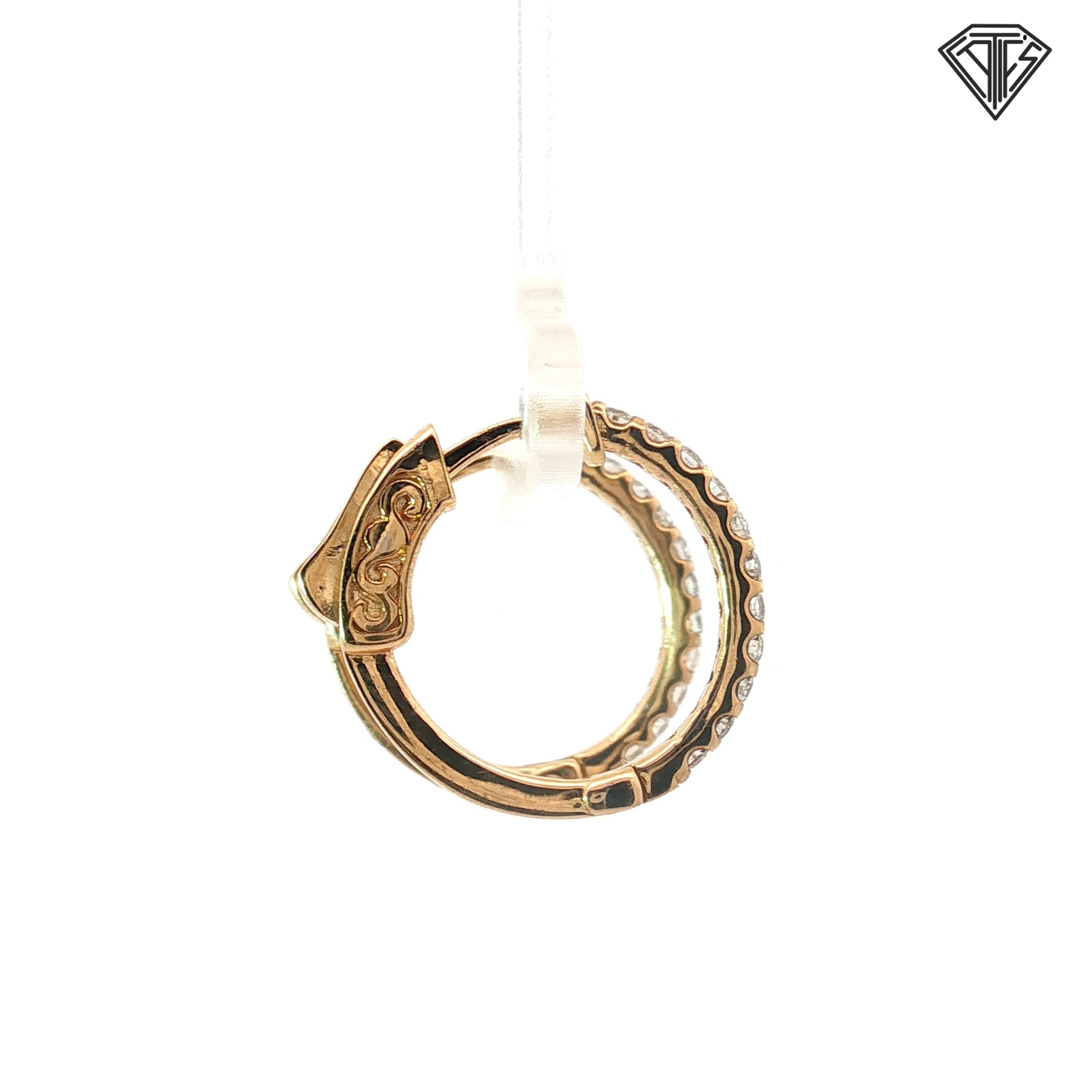 14k Yellow Gold .50ct F VS2 Round Diamond Hoop Earrings