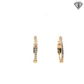 14k Yellow Gold .35ct G VS2 Round Diamond Hoop Earrings 1/2"