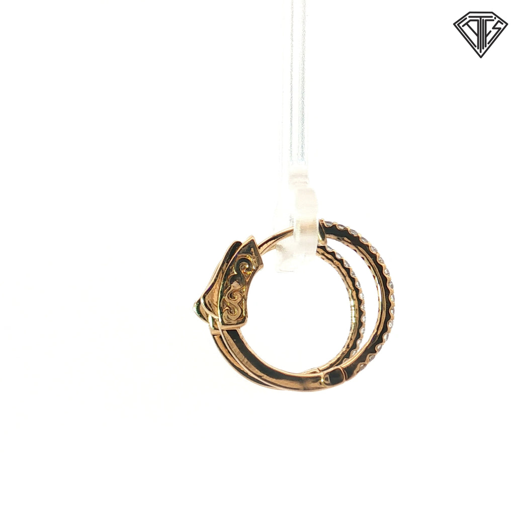 14k Yellow Gold .35ct G VS2 Round Diamond Hoop Earrings 1/2"