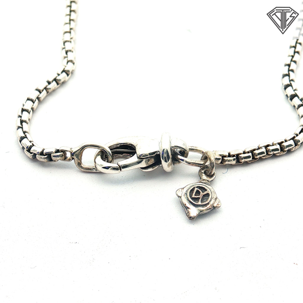 Pre-Owed David Yurman Silver Albion Style Crossover Pearl Necklace 16"inch 1.5mm