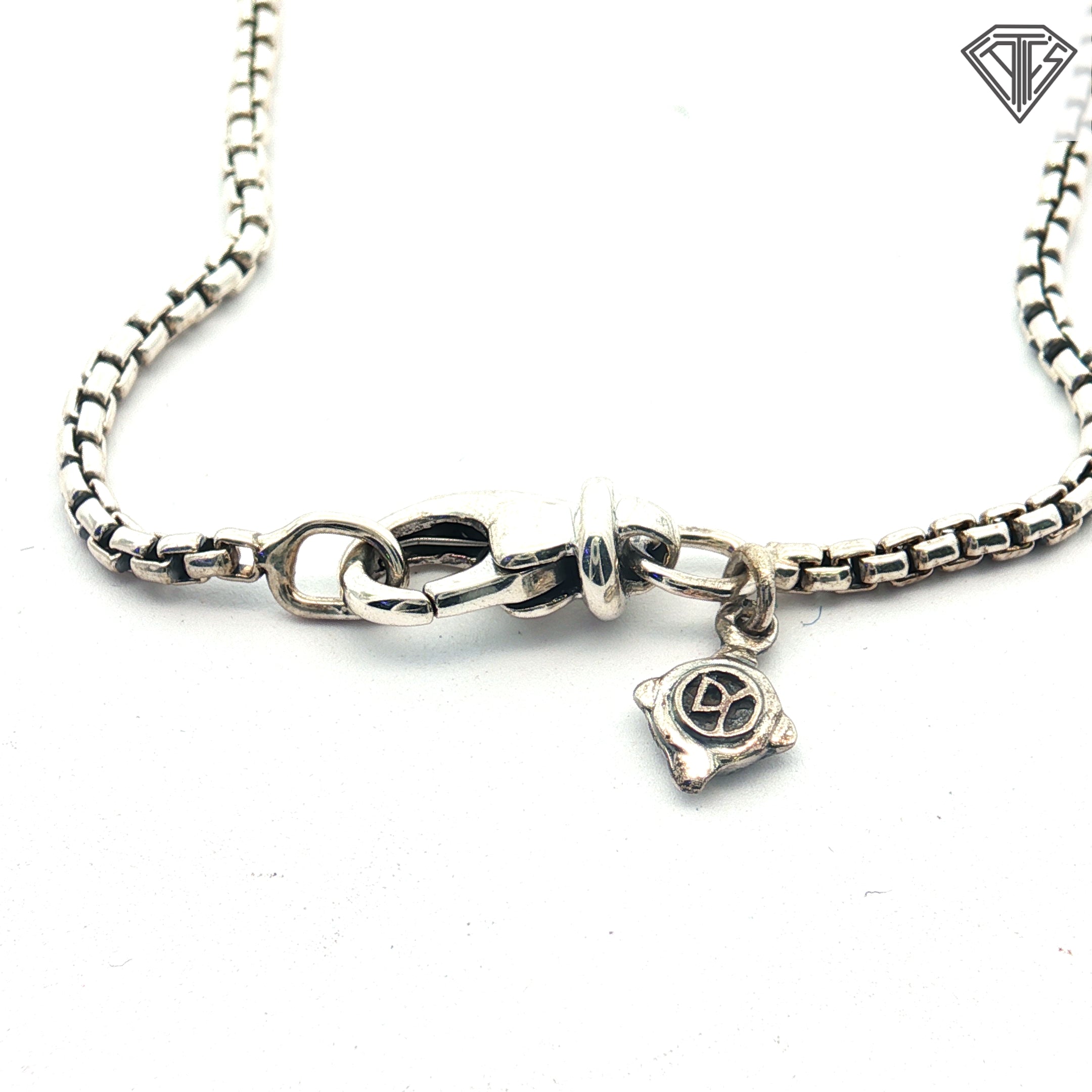 Pre-Owed David Yurman Silver Albion Style Crossover Pearl Necklace 16"inch 1.5mm