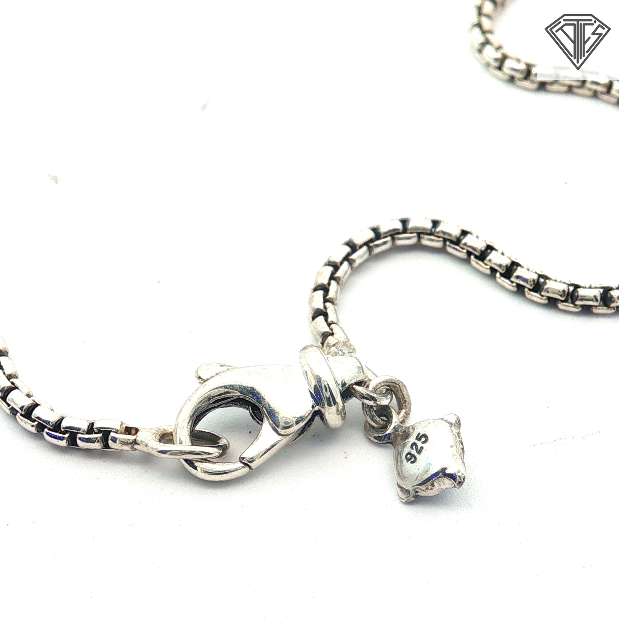 Pre-Owed David Yurman Silver Albion Style Crossover Pearl Necklace 16"inch 1.5mm