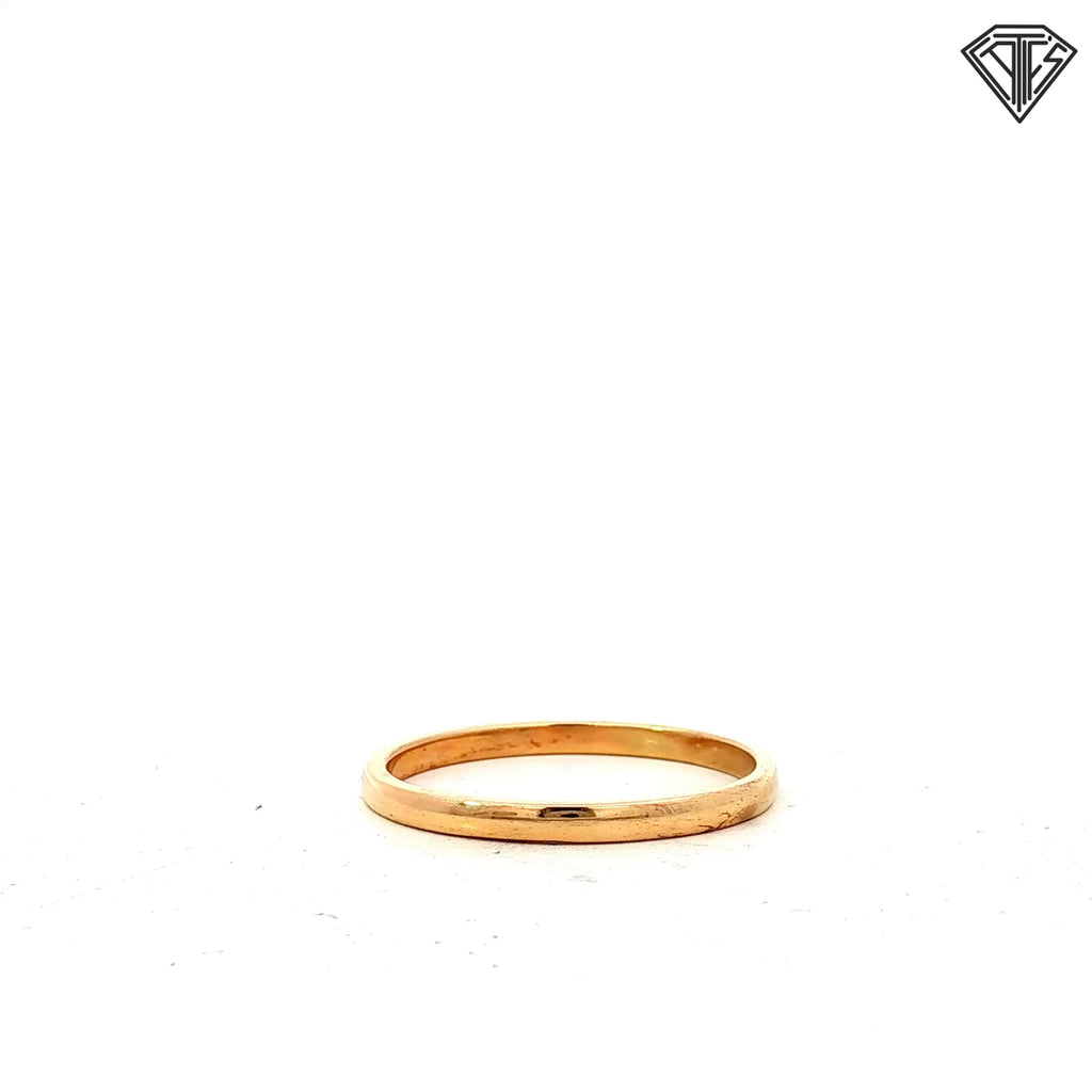 14k Yellow Gold Thin Wedding Band 1.5mm Size 7