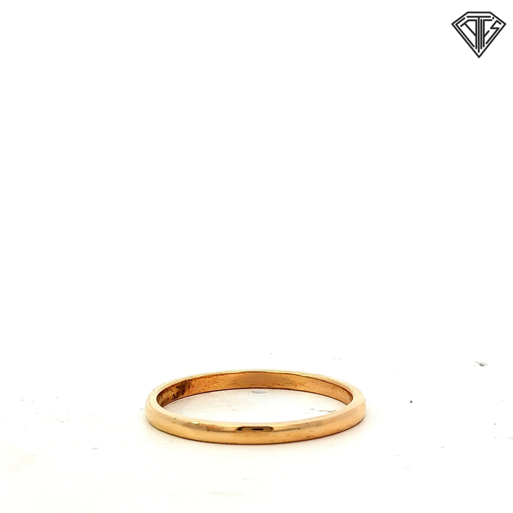 14k Yellow Gold Thin Wedding Band 1.5mm Size 7