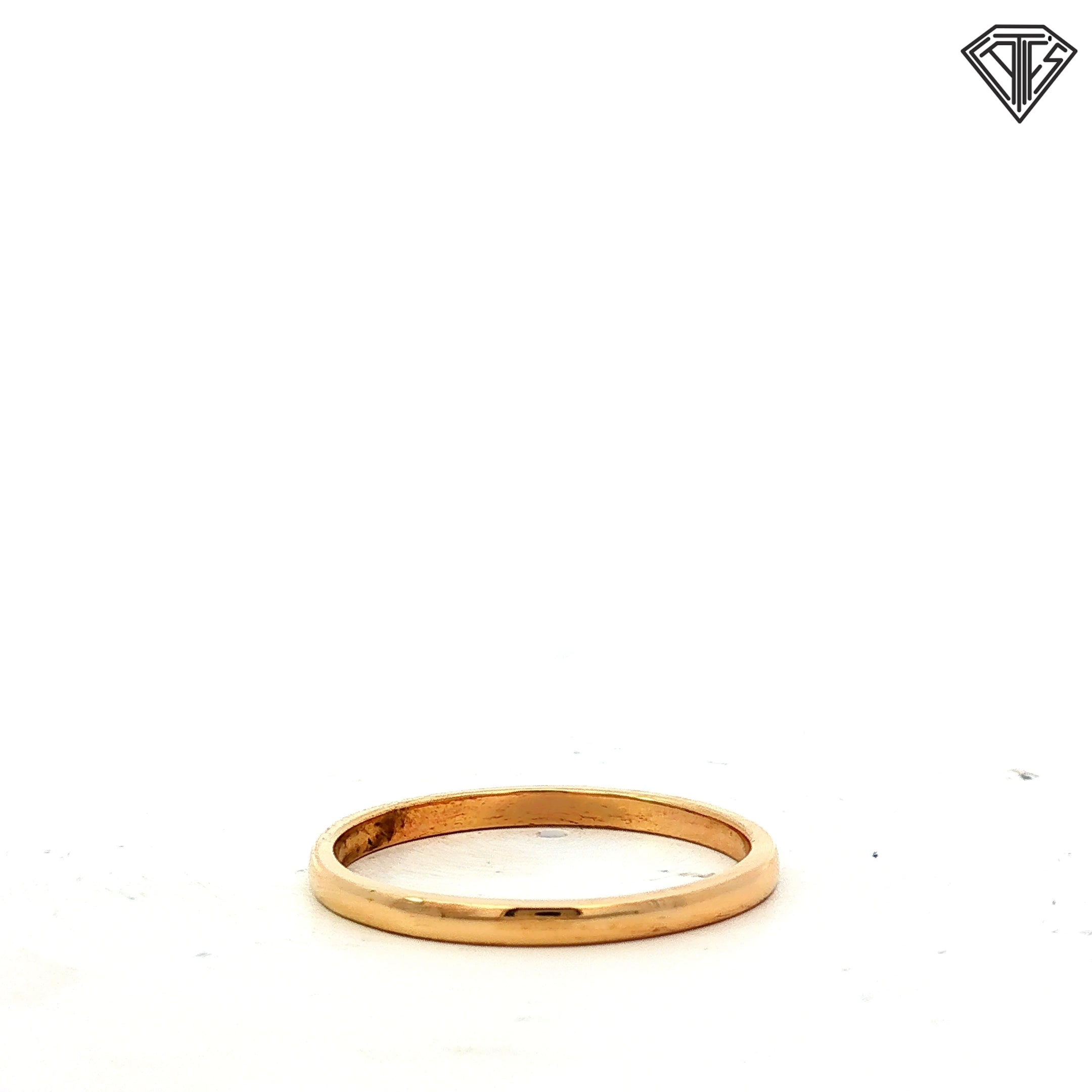 14k Yellow Gold Thin Wedding Band 1.5mm Size 7