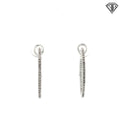 14k White Gold .40ct G SI2 Round Diamond Hoop Earrings 1"inch