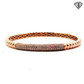 18k Rose Gold 1.00ct F VS2 Round Diamond Pave Bangle Bracelet 16.00 gram 4.7mm