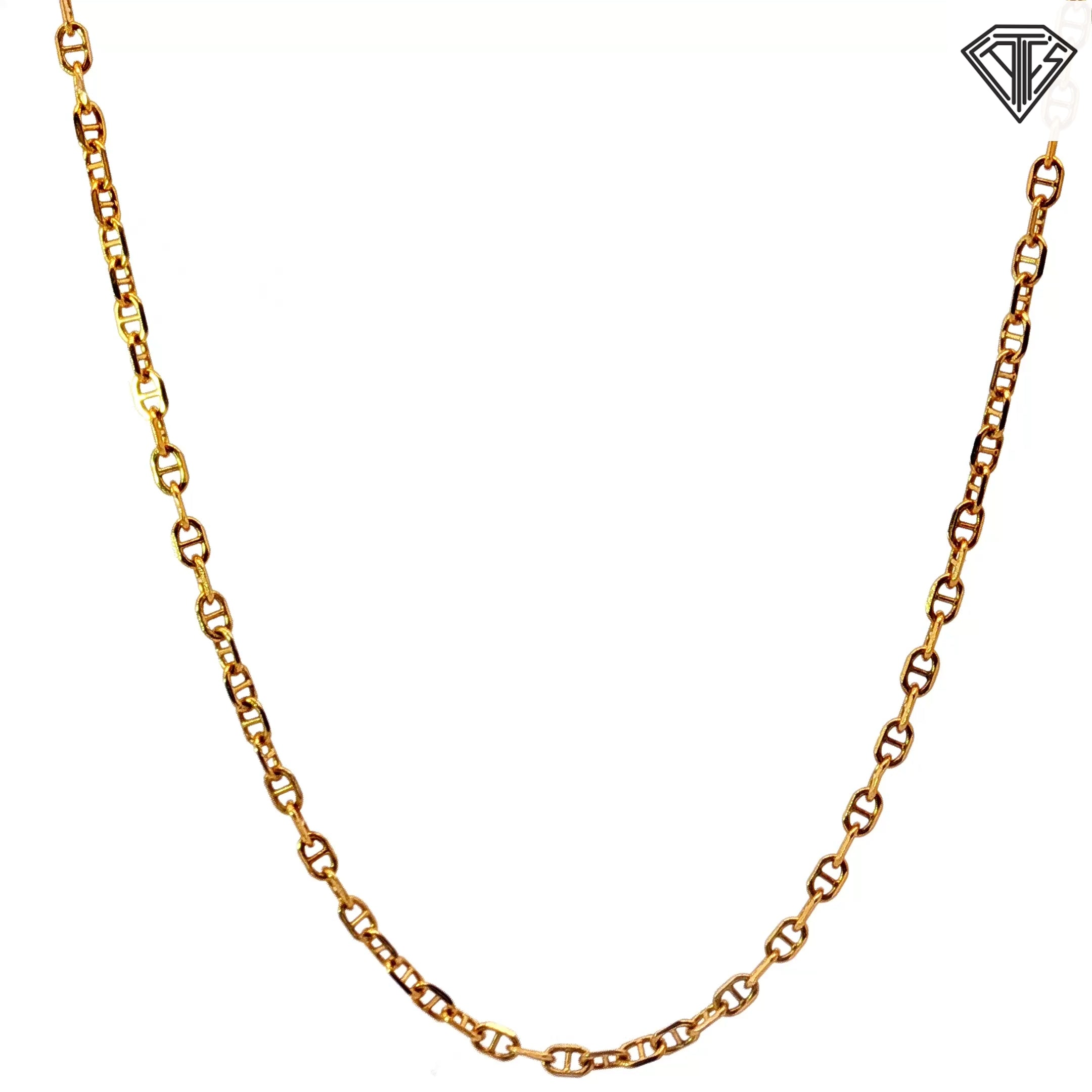 14k Yellow Gold Mariner Link Necklace 3.7 gram 2mm 16"inch